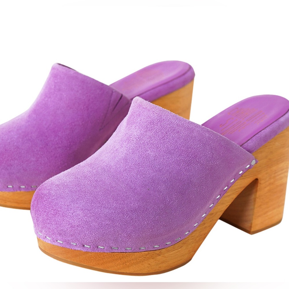 NWT Charlottete Stone Marlo Mules in Hyacinth